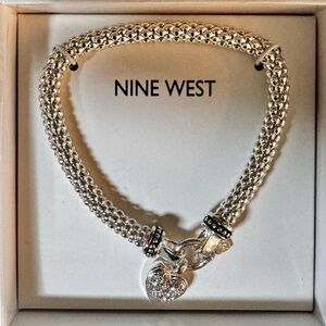 Nine West Silver Bracelet with Heart Charm